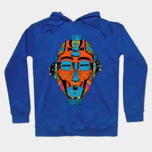 Orange Blue African Mask 5 Hoodie